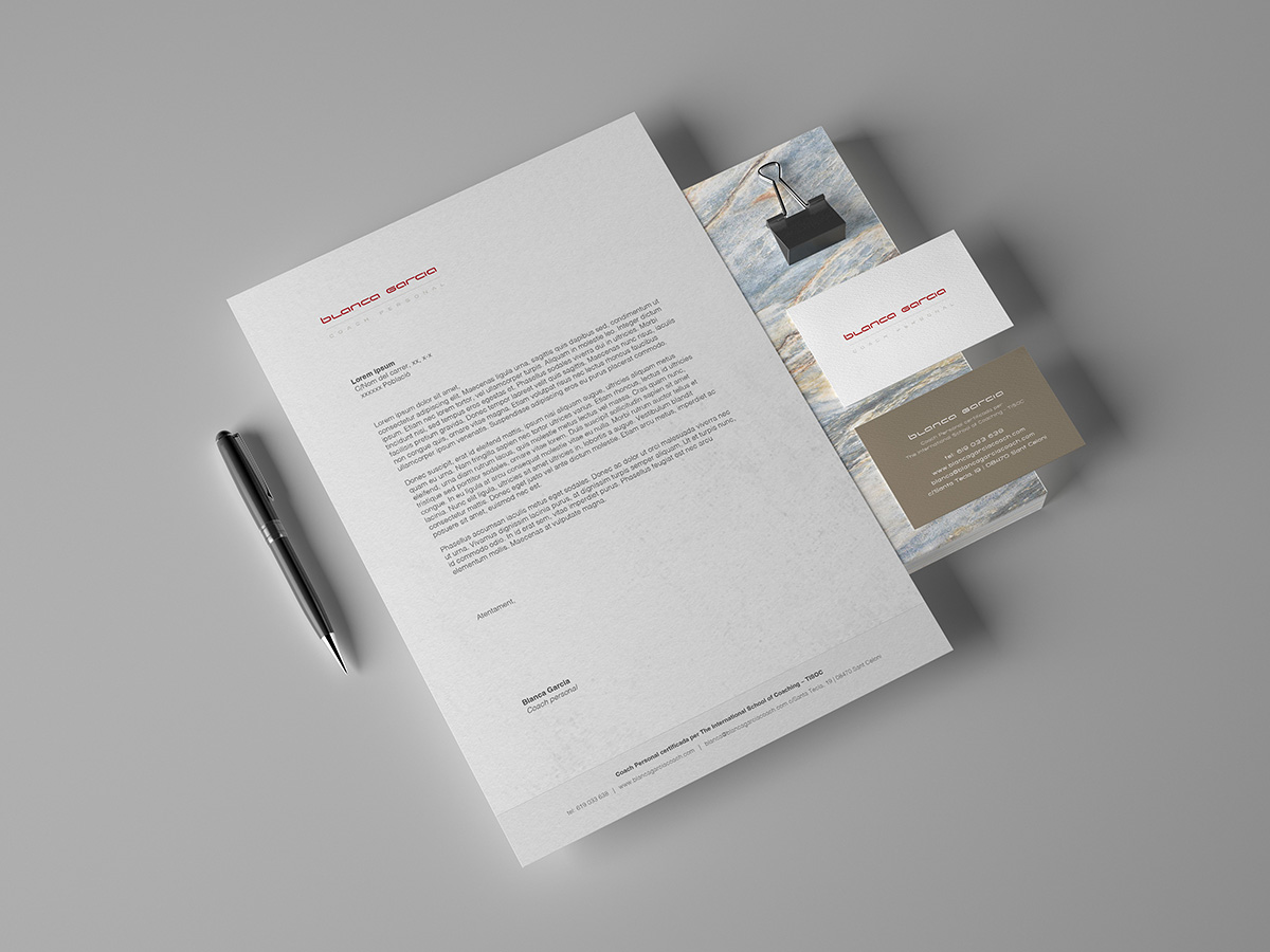 imagen coporativa coach, papelería